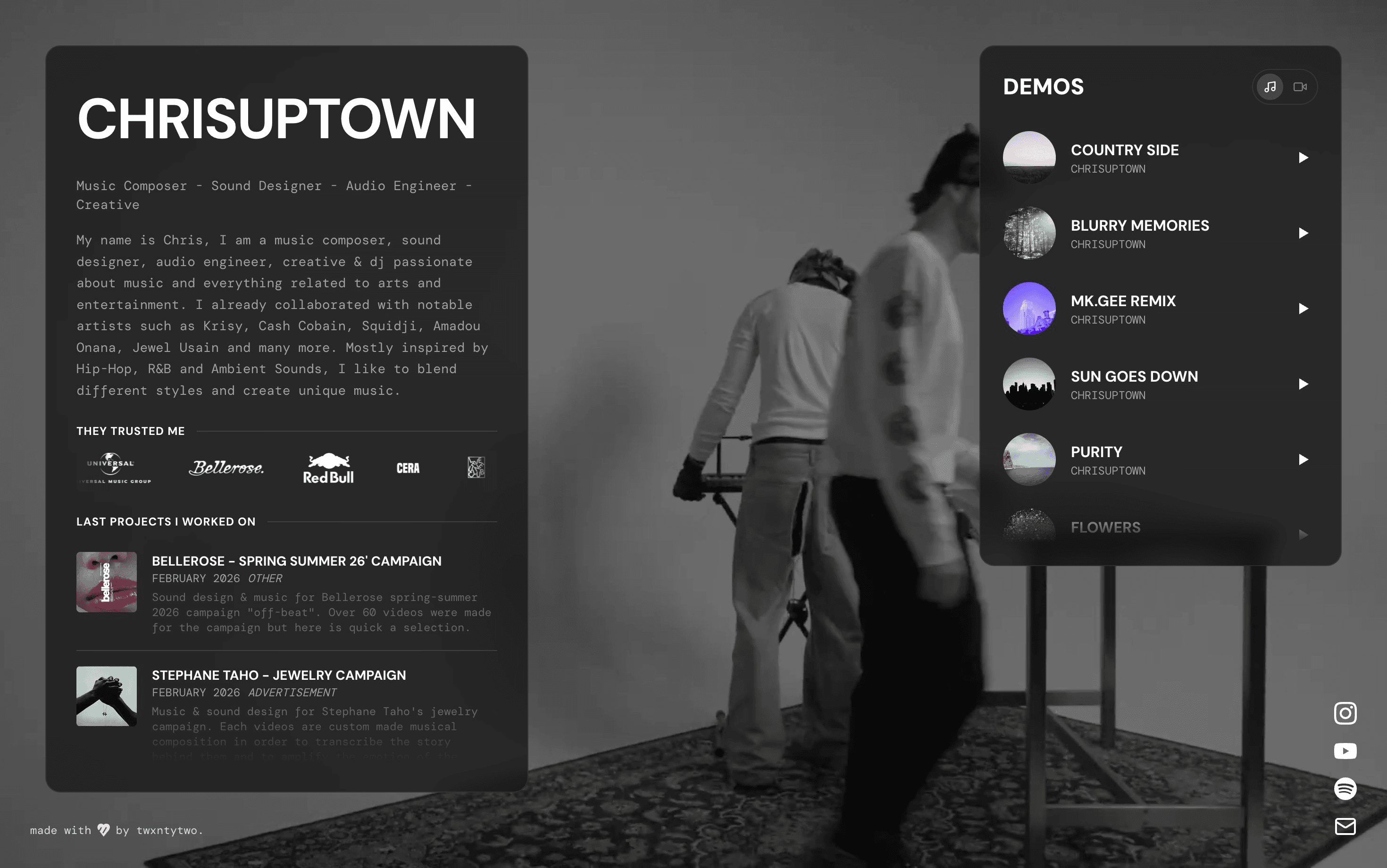 CHRISUPTOWN - artist portfolio screenshot